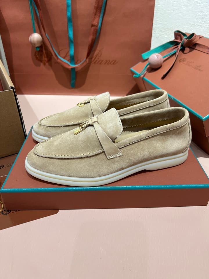 Loro Piana My Charms Classic Loafers in Nude