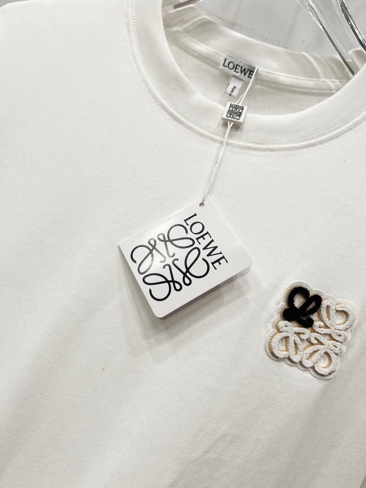 Loewe Classic Minimalist Logo Embroidered T-Shirt in Classic Black