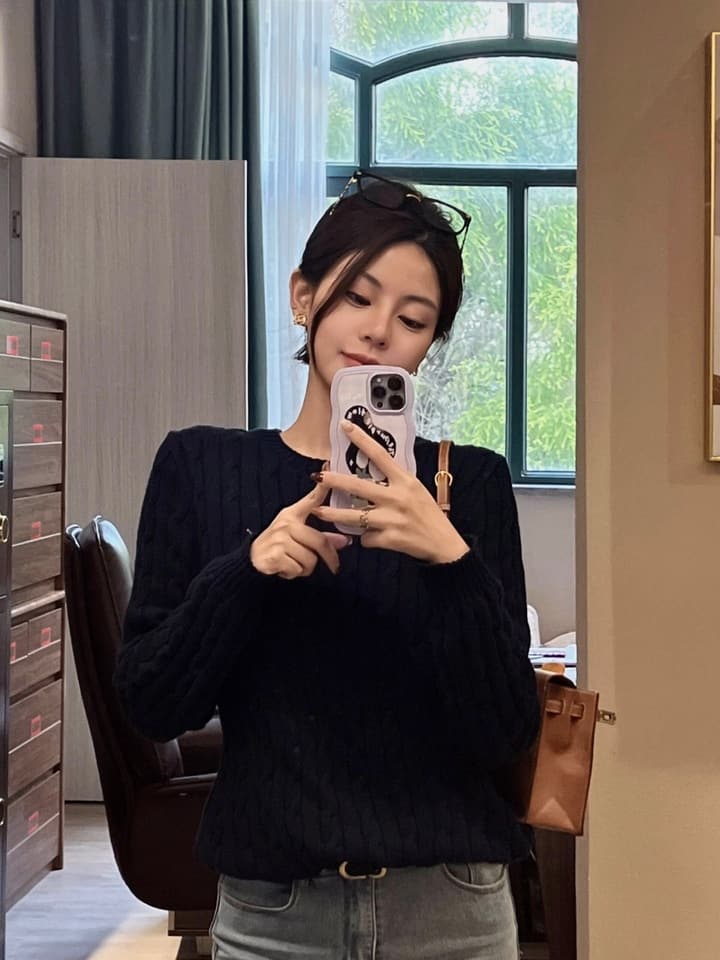 Ralph Lauren Cable Knit Sweater in Black
