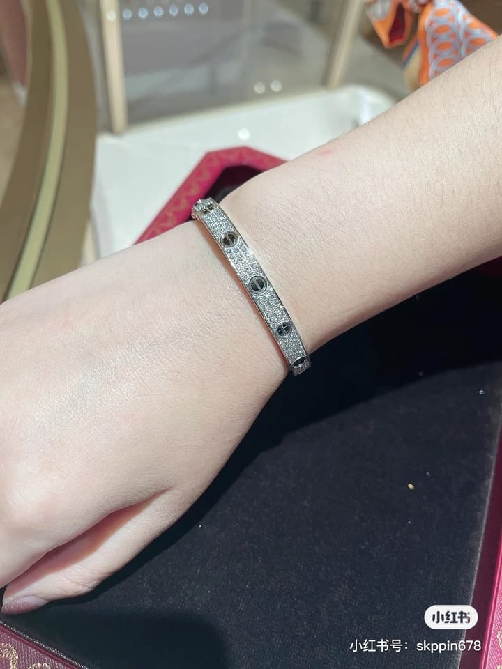 Cartier LOVE Pave Bracelet in Rose Gold Tone Bracelet