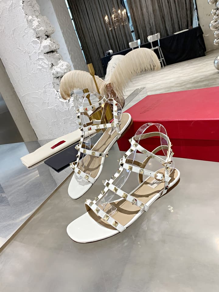 Valentino Studded Classic Block Heel Sandals in Black