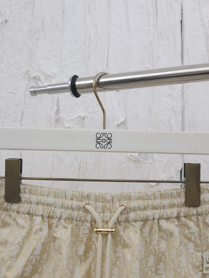 Dior Gold Taffeta Jacquard Oblique Shorts – 2025 in Navy Blue
