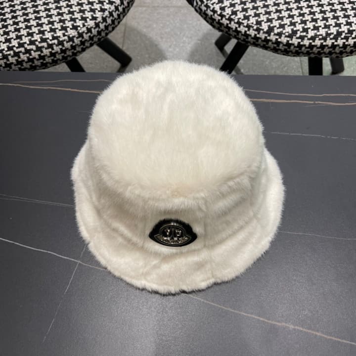 Moncler Fluffy Autumn/Winter Bucket Hat in Dark Gray Sherpa