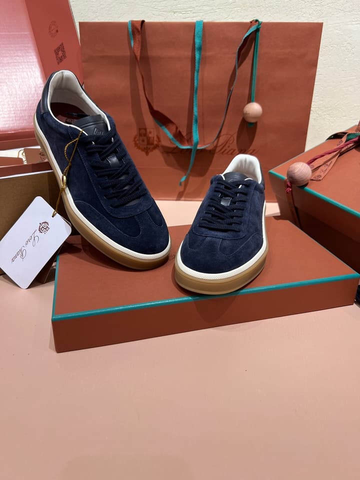 Loro Piana LP Tennis Walk Unisex Sneakers in Black Leather