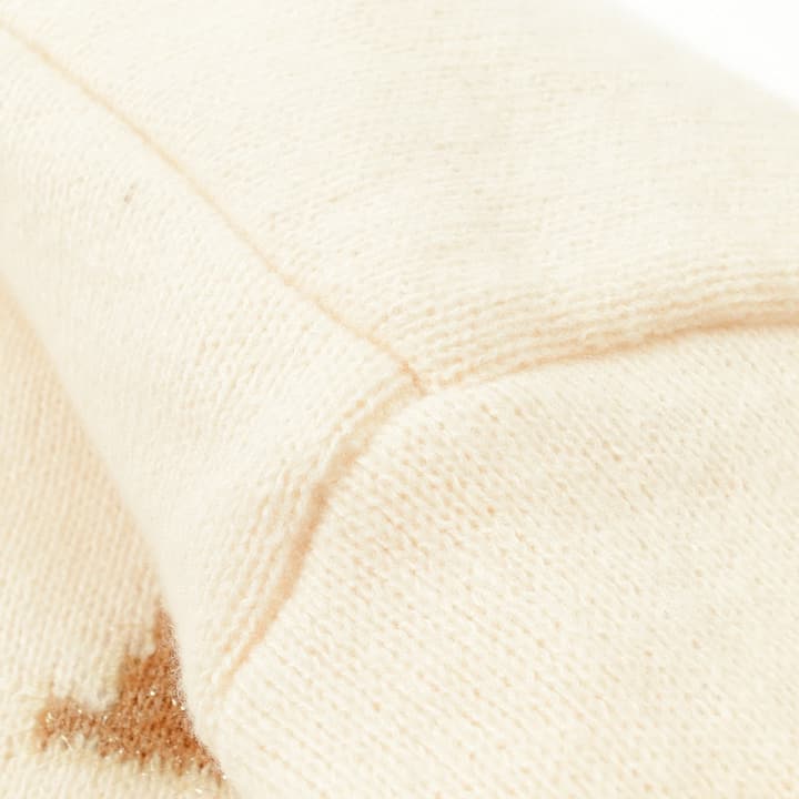 AMI Paris Holiday Limited Gold Heart Jacquard Cardigan – 24FW in Cream Gold Heart Cardigan