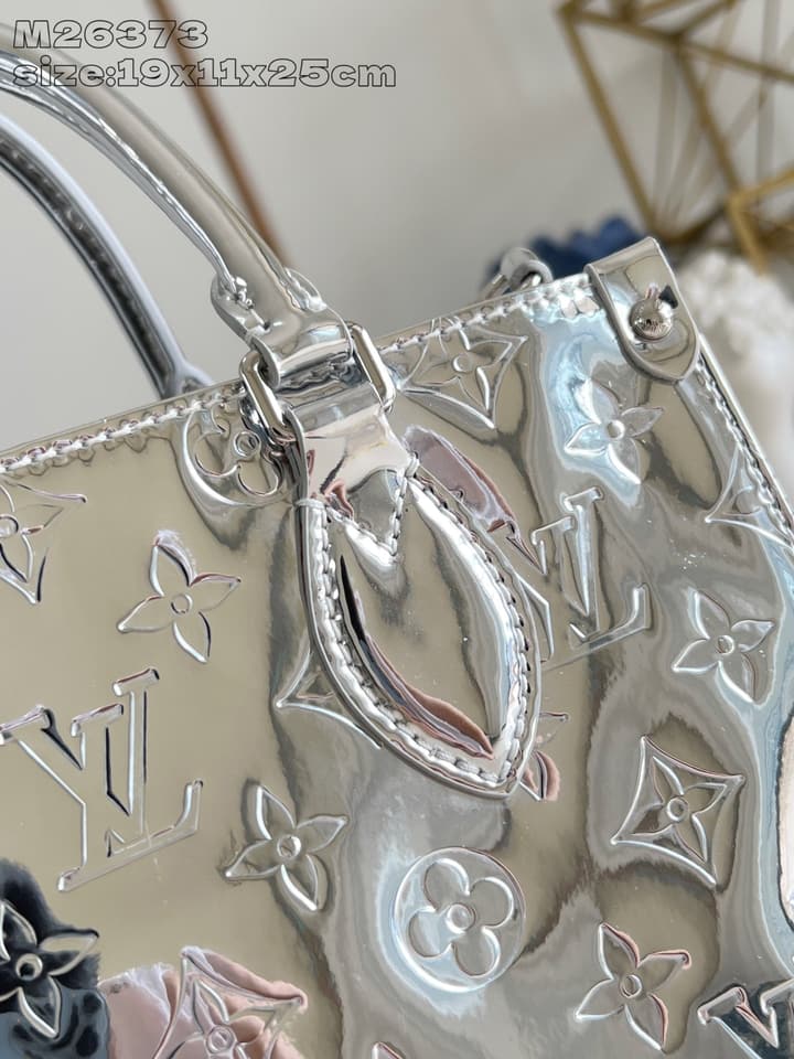 Louis Vuitton OnTheGo Small Monogram Miroir Tote Bag in Silver Monogram Miroir