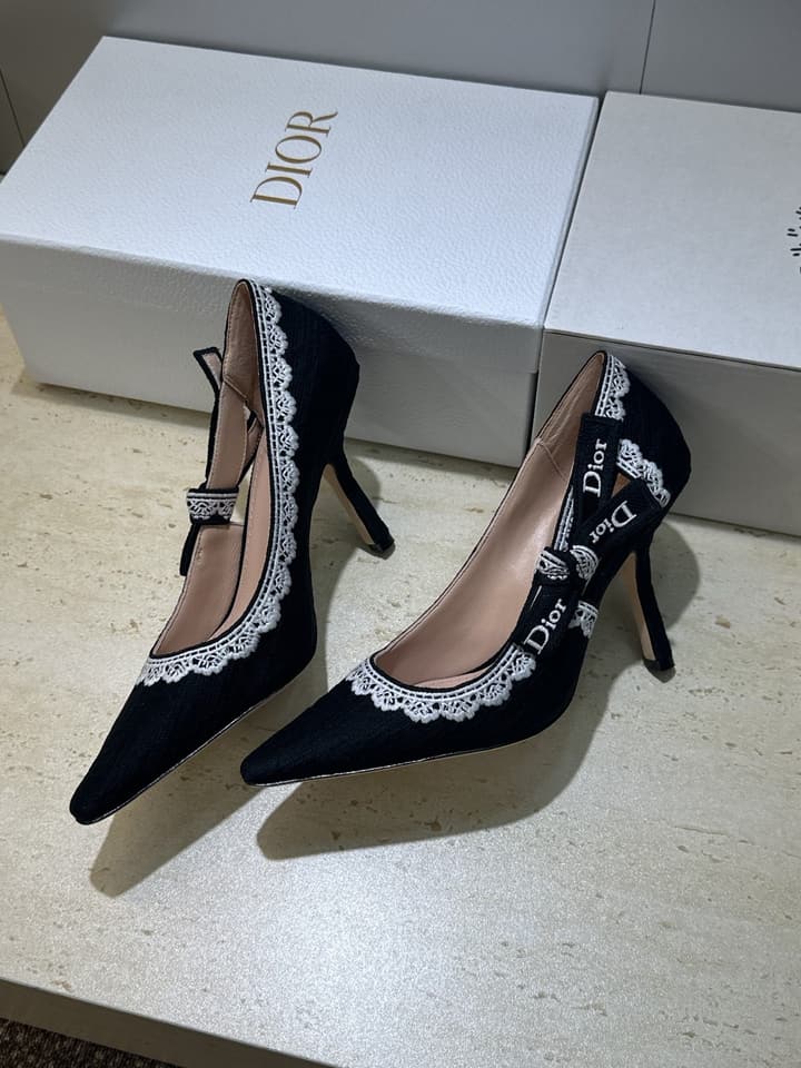 Dior J'Adior Dentelle Jelly Bow Pumps – 2026 Early Spring Collection in Black 6.5cm Heel