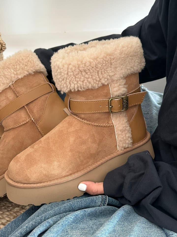 UGG Platform Shearling Ankle Boots