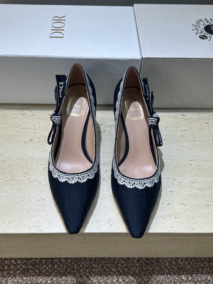 Dior J'Adior Dentelle Jelly Bow Pumps – 2026 Early Spring Collection in Black 6.5cm Heel