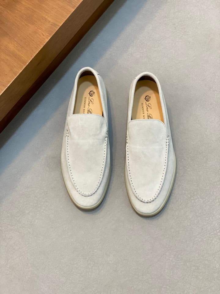Loro Piana Suede Leather Slip-On Loafers in Black Suede