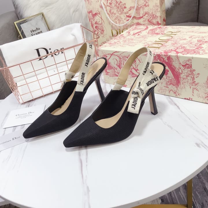 Dior Patent Leather Bow Heeled Sandals in Black High Heel Slingback
