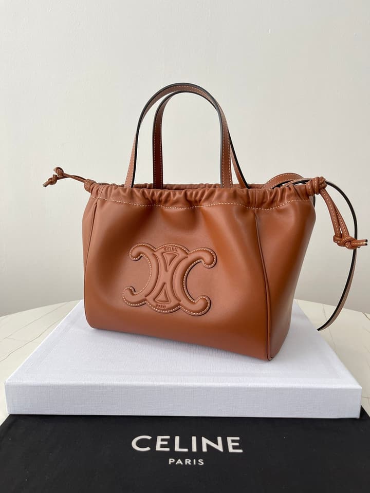 Celine Mini Cuir Cabas Triomphe Tote Bag – 2024SS in Beige