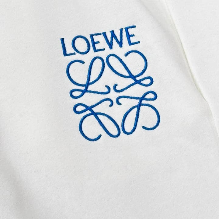 Loewe Classic Element Embroidered Shorts in Black With Blue Anagram Logo