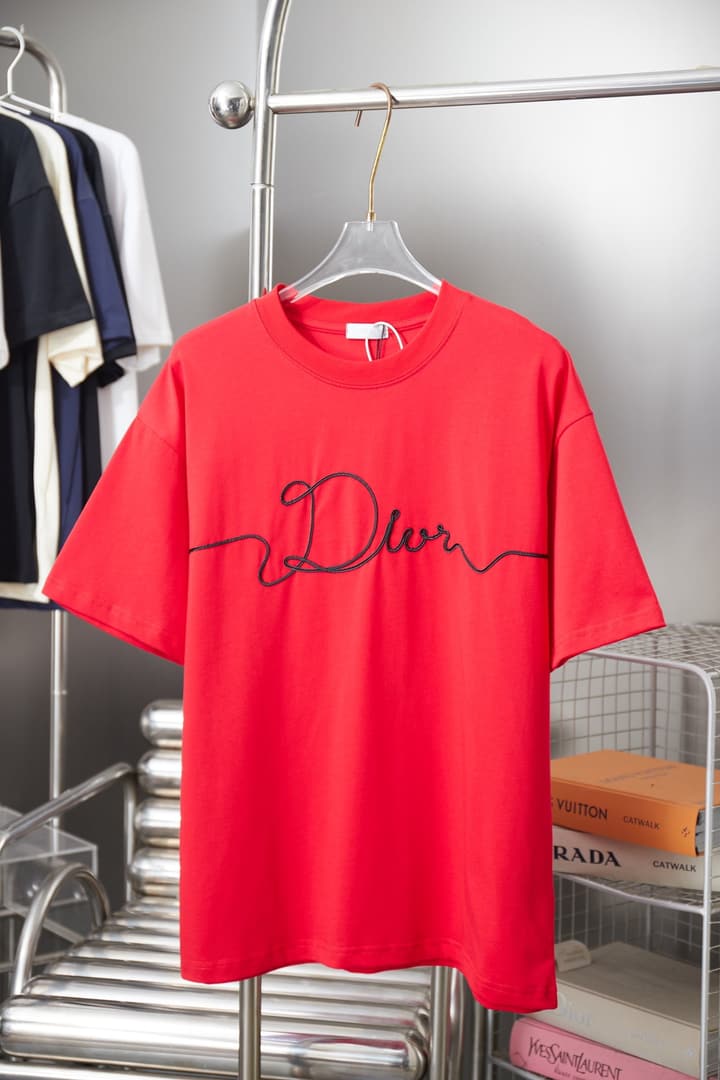 Dior Embroidered Logo Print T-Shirt – 25SS Early Spring Collection in Black