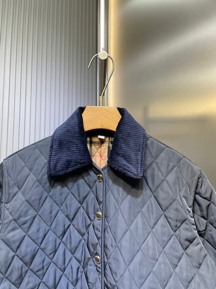 Burberry Quilted Long-Sleeve Jacket – 25FW in Charcoal Grey