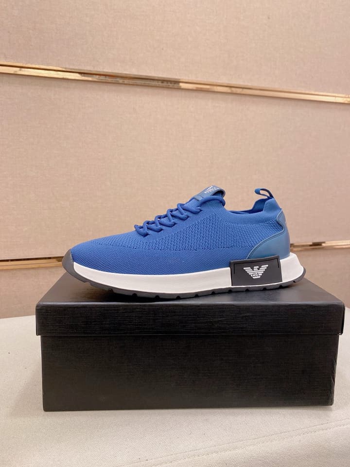 Armani Official Synchronized Knit Sneakers in Dark Grey Knit