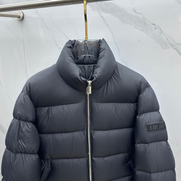 Dior Stand Collar Goose Down Puffer Jacket – 25FW in Classic Black Puffer