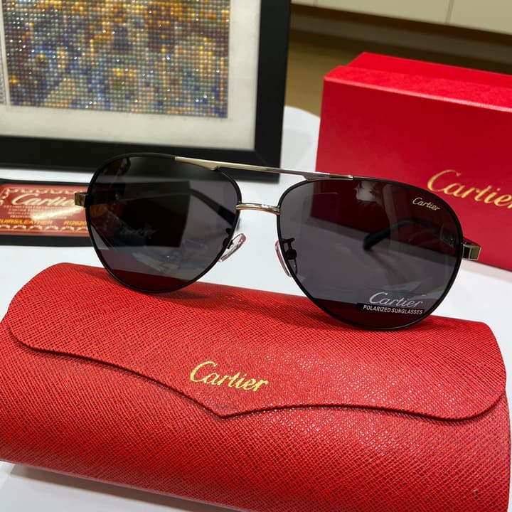 Cartier Polarized Sunglasses – 2024 Collection in Gold