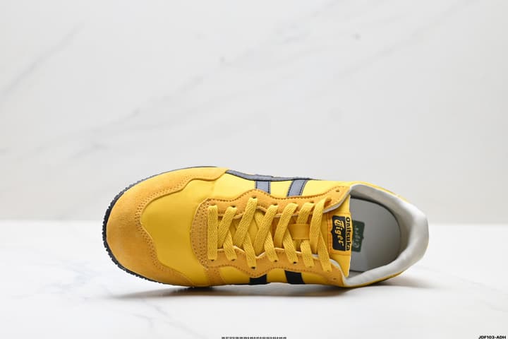 Onitsuka Tiger Serrano Nylon Retro Sneakers in Blue With White Stripes