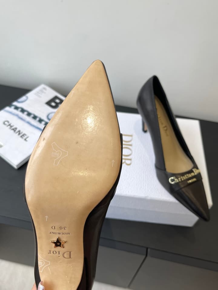 Dior My Dior Pointed-Toe Slingback Heels – 25SS in Patent Black
