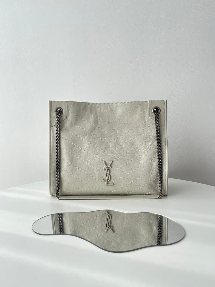 Saint Laurent Niki Shopping Bag in Cream White