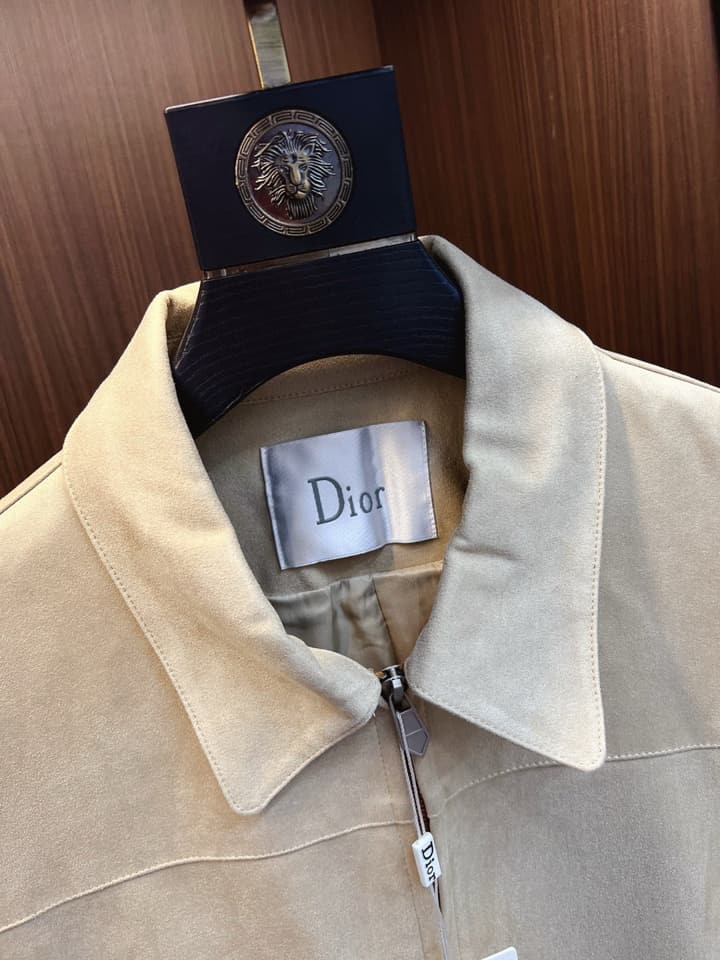 Dior Classic Men's Suede Bomber Jacket in Cognac Brown Suede Jacket