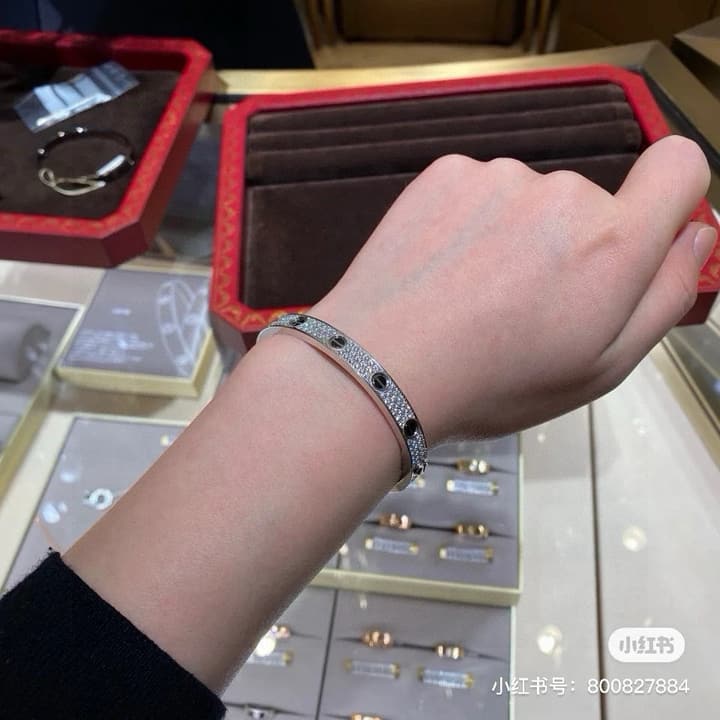 Cartier LOVE Pave Bracelet in Rose Gold Tone Bracelet