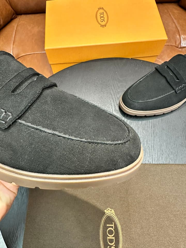 Tod's Suede Calfskin Loafers