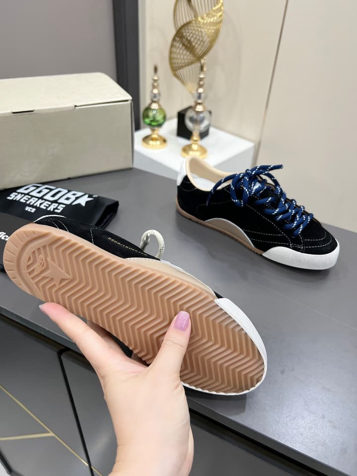 Golden Goose GGDB Star Distressed Sneakers in Black Suede