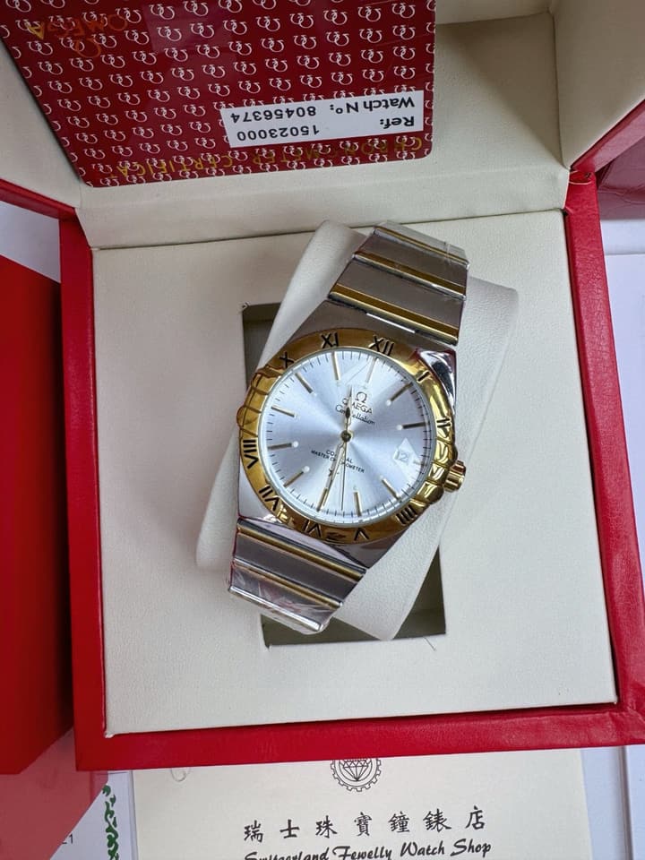 Omega Constellation Mechanical Gold/Blue Dial Watch in Blue Dial 1
