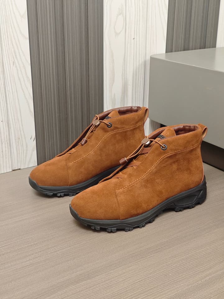 Zegna Triple Stitch™ Monte Luxury Casual Shoes in Black Leather High-top