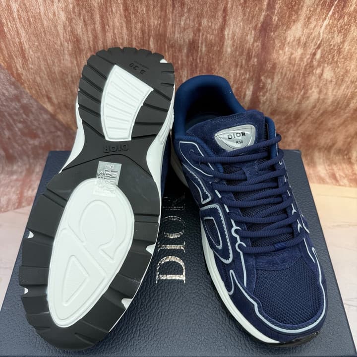 Dior B30 Technical Fabric Sneakers in Navy Blue Mesh B30 Sneaker