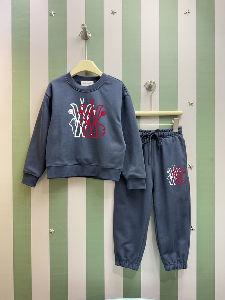 Moncler Kids Crewneck Sweatshirt Tracksuit – Kids Collection – 2025FW in Dark Navy Set