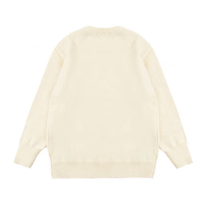 AMI Paris Gold Thread Heart Jacquard Sweater – 24FW Limited Edition in Off-white Gold Heart Knit