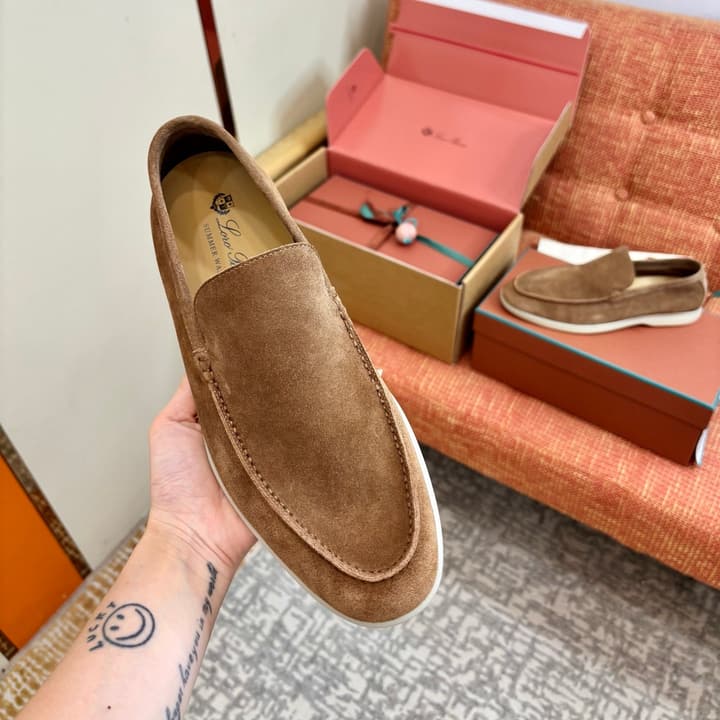 Loro Piana Suede Loafers in Brown
