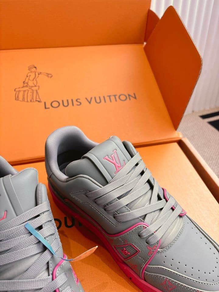 Louis Vuitton LV Trainer Sneakers in All Black Silver Monogram
