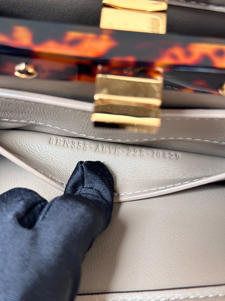 Fendi Peekaboo I See You Petite Handbag in Taupe Greige
