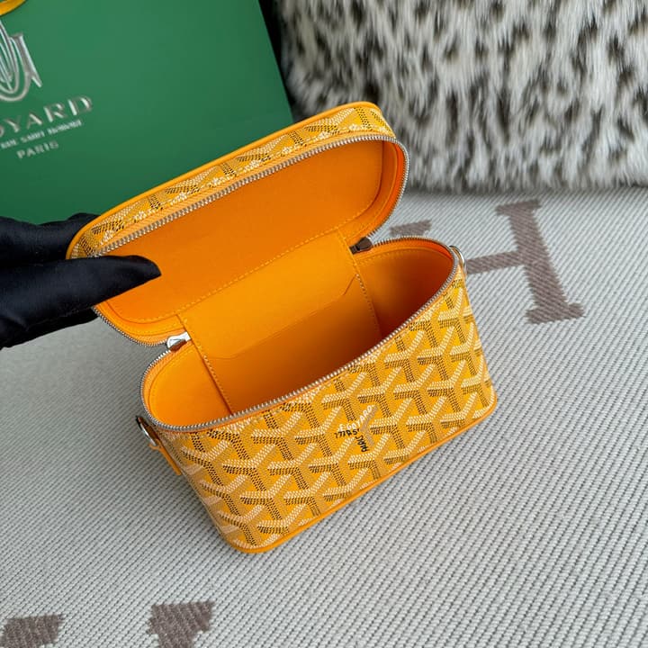 Goyard Muse Mini Vanity Case in Bright Orange Goyardine