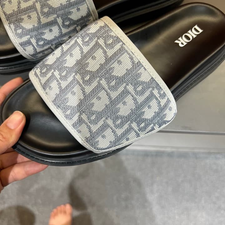Dior Luxury Slides in Black Textured