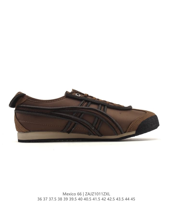 Asics Onitsuka Tiger Mexico 66 Classic Sneakers in Brown Suede With Dark Stripes