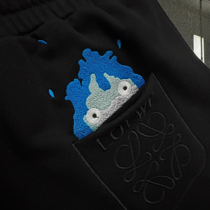 Loewe Classic Element Print Shorts – Spring/Summer Collection in Black With Blue Text