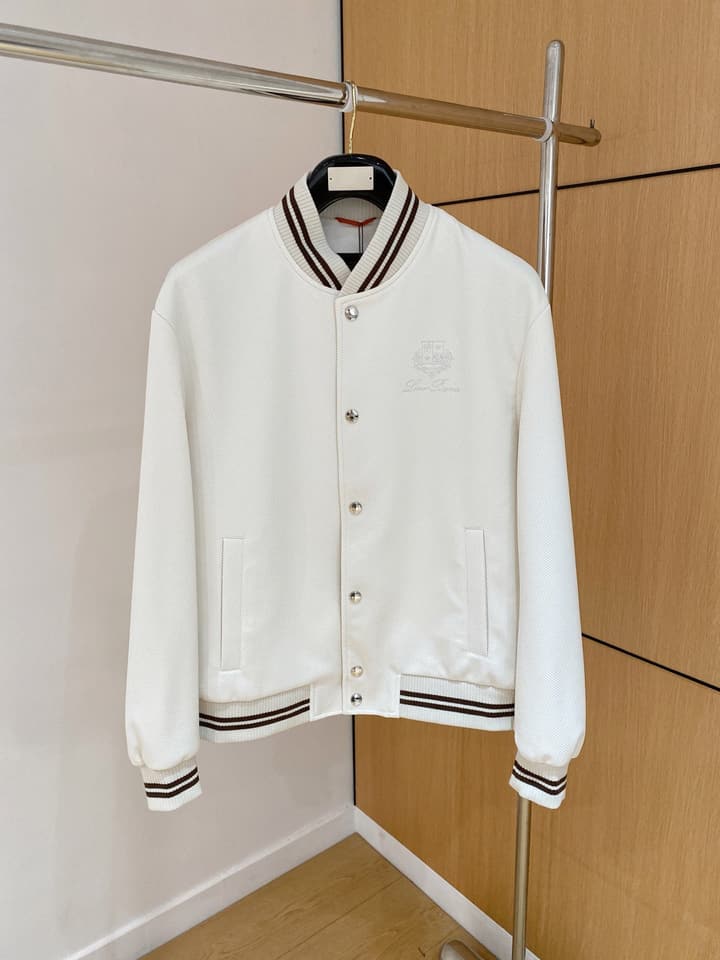 Loro Piana Men's Casual Jacket – Spring/Summer Collection – 2025SS in Black Varsity Jacket