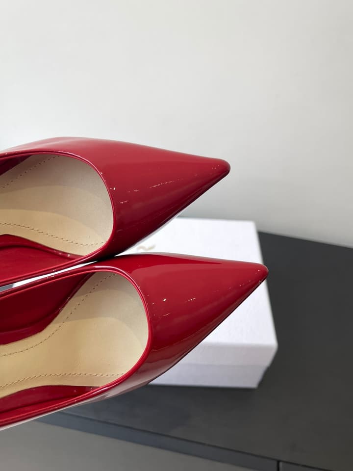Dior Pointed High-Heel Pumps – 25SS Spring/Summer Collection in Patent Burgundy