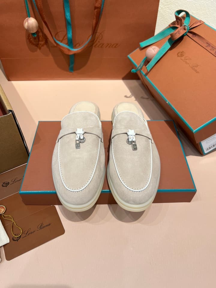Loro Piana Women's Mules in Aqua Blue Suede