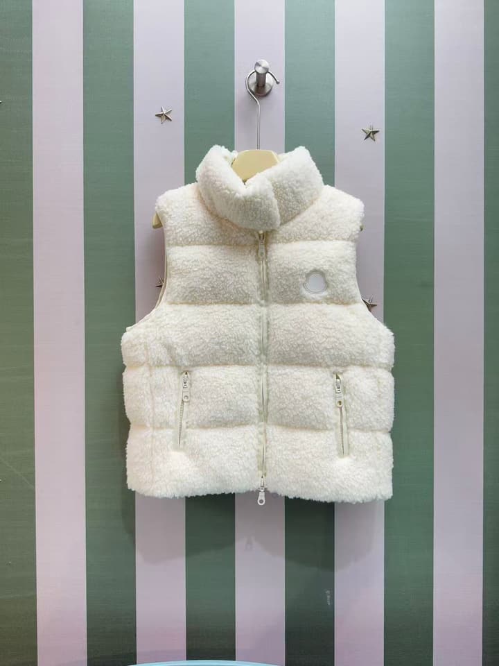 Moncler Unisex Kids Puffer Vest – 2025 SS – Kids Collection in Cream Puffer Vest