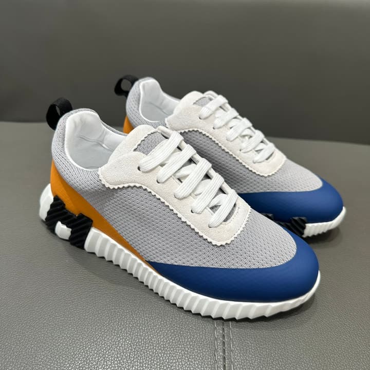 Hermès Bouncing Tech Mesh Sneakers in Black And White