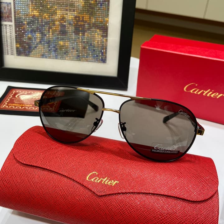 Cartier Polarized Sunglasses – 2024 Collection in Gold