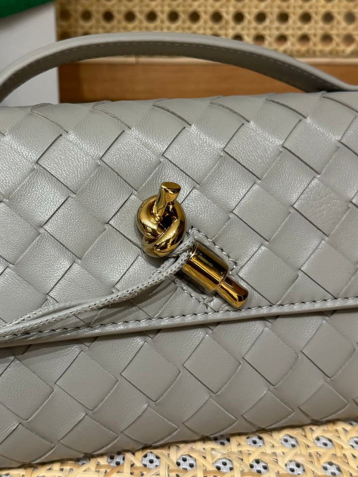 Bottega Veneta Andiamo Clutch Bag in Black Intrecciato
