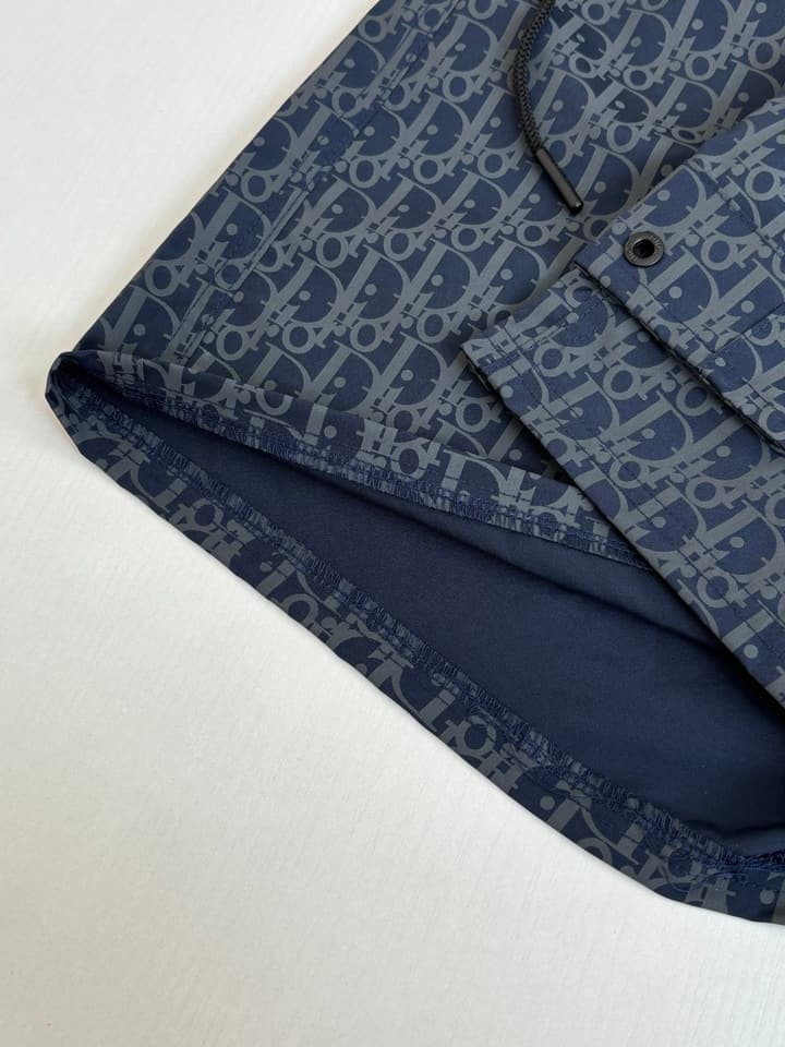 Dior Oblique Print Beach Shorts – Spring/Summer Collection – 25SS in Light Blue Oblique