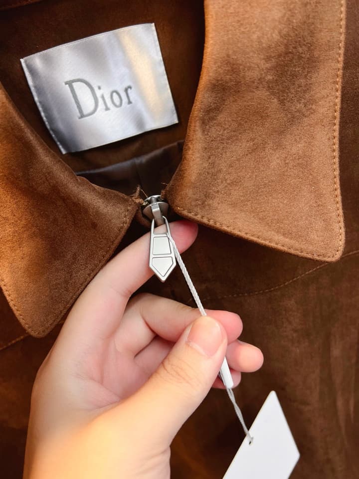 Dior Classic Men's Suede Bomber Jacket in Cognac Brown Suede Jacket